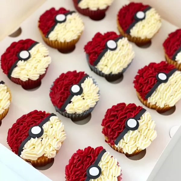 cupcakes pokemon a la vanille avec crème au beurre pour anniversaire d'un enfant de 5 ans à Lausanne